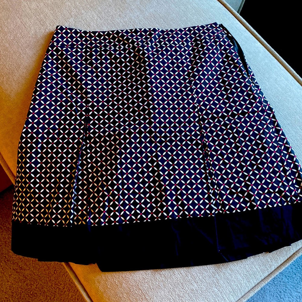 Size 10 Ann Taylor red, white and black pleated skirt.